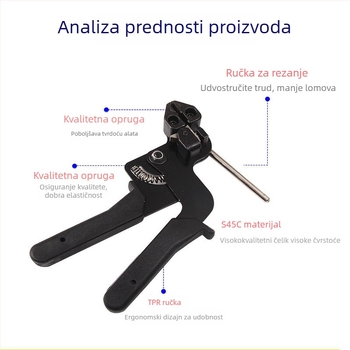 Klešta za kabelske vezice od nehrđajućeg čelika sa sustavom samouzaključavanja, za morsku uporabu