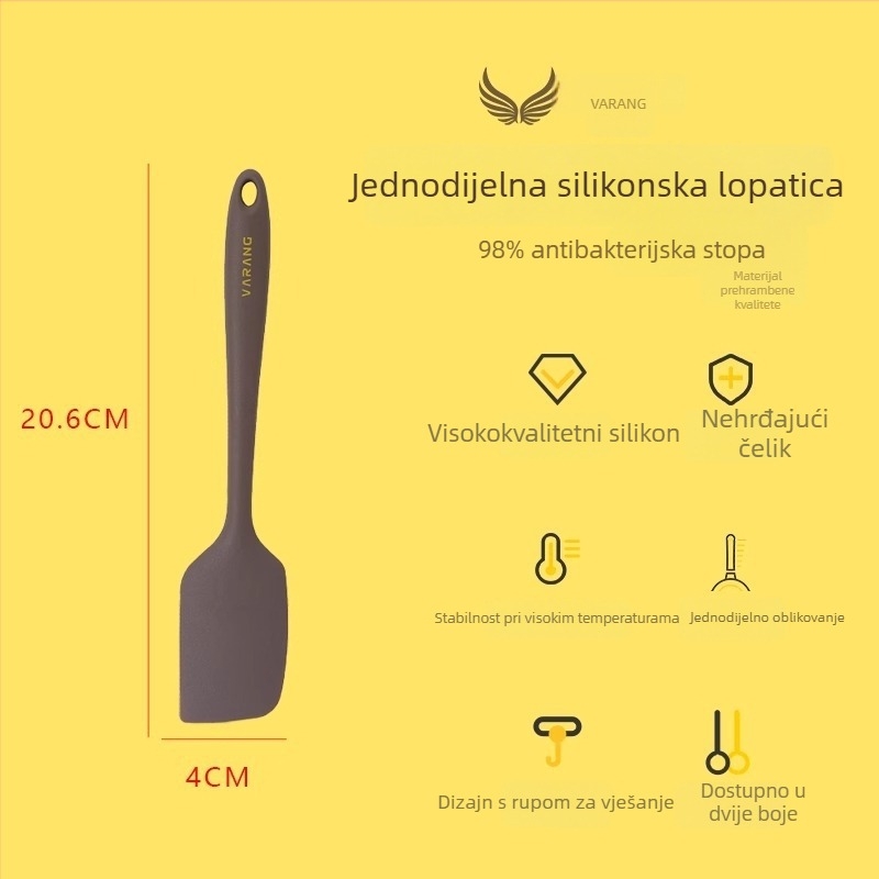 Visokotemperaturna silikon špatula za tortu, jednodijelna konstrukcija, za pečenje