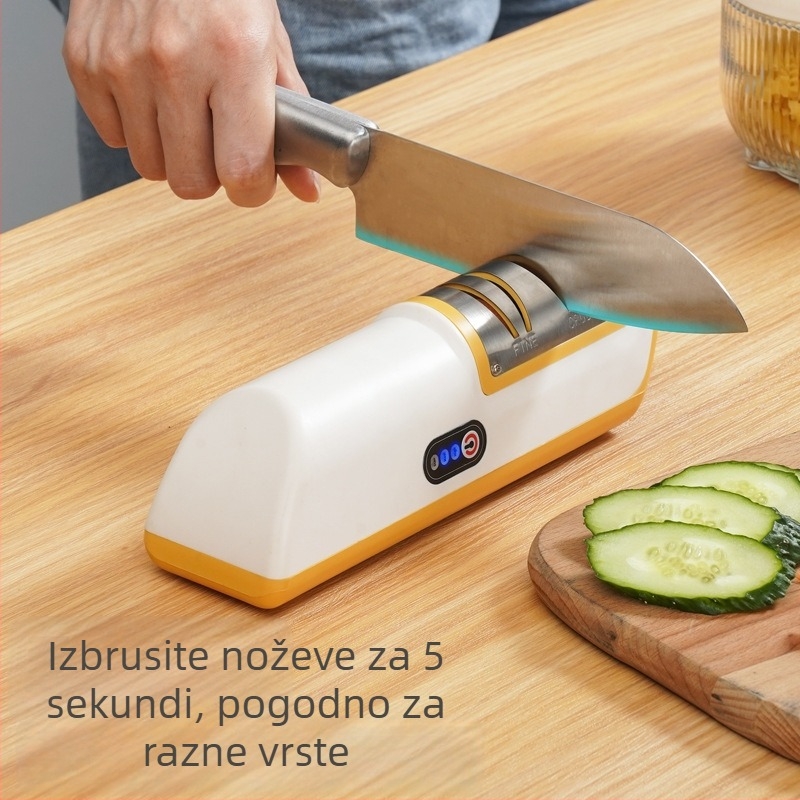 Električni oštrač noževa za kućnu upotrebu – višenamjenski kuhinjski alat za brzo ostrenje, punjiv