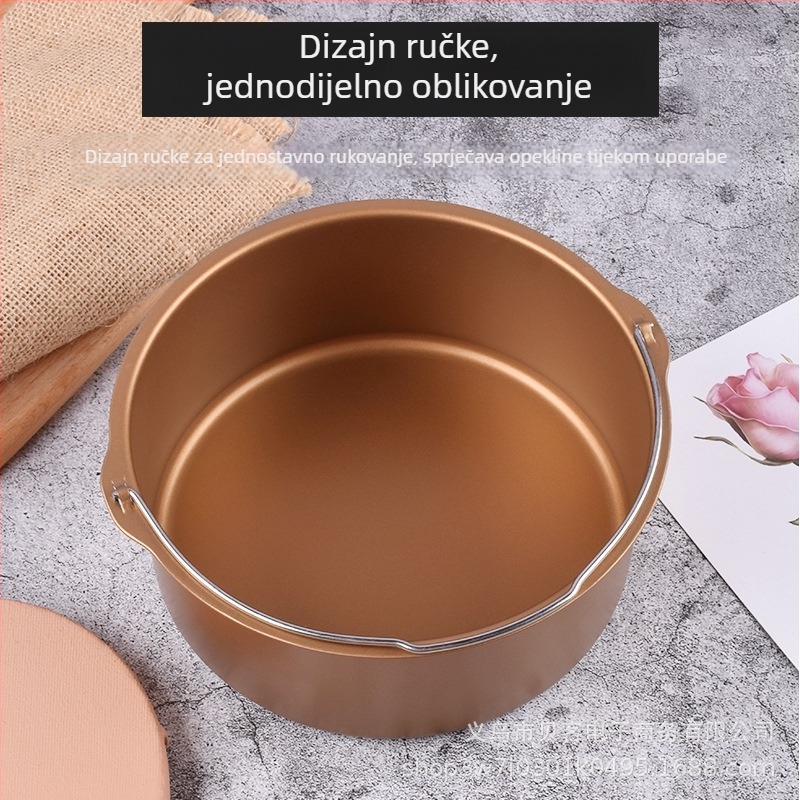 Kalup za tortu za fritezu na zrak, univerzalni okrugli kalup za pečenje, otporan na visoke temperature, s nelepljivim dnom, 30 cm