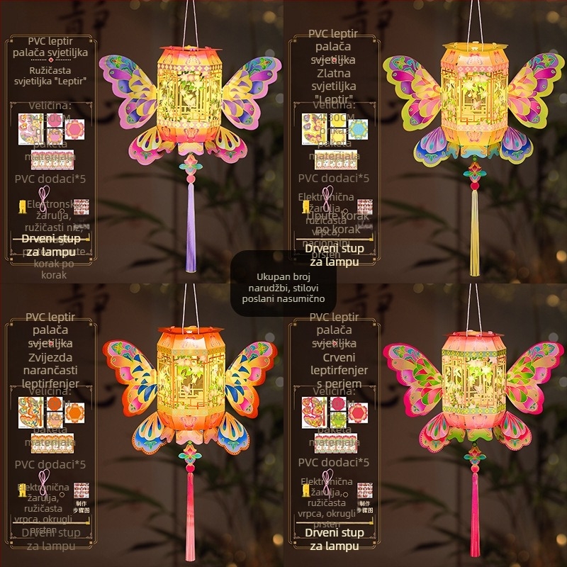 Lanterne za proljetni festival, ručno držane lampione, dječji DIY set za izradu lampiona, kreativni tradicionalni lampioni, lampioni u kineskom stilu