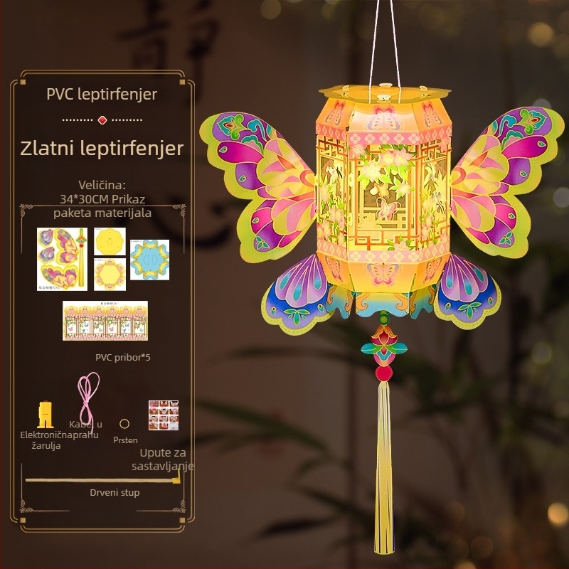 Lanterne za proljetni festival, ručno držane lampione, dječji DIY set za izradu lampiona, kreativni tradicionalni lampioni, lampioni u kineskom stilu