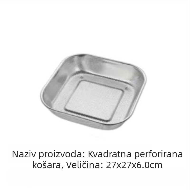 Košara za voće i povrće od nehrđajućeg čelika s odvodnim dnom, za kuhinju i dom