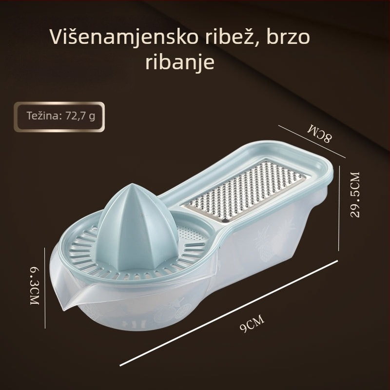 Višenamjenski ručni iscijeđivač soka i kuhinjski alat za izradu soka od naranči, rezanje i ribanje voća i povrća