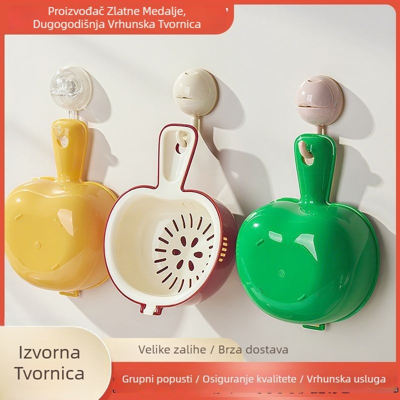 Dvostruki koš za pranje voća s odvodom i simpatičnom držkom