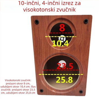 Drveni kabinet zvučnika za police, DIY dvodijelno kućište za zvučnike s 4, 5, 6,5, 8 i 10 inča