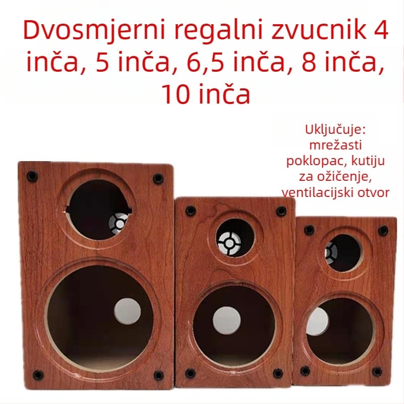 Drveni kabinet zvučnika za police, DIY dvodijelno kućište za zvučnike s 4, 5, 6,5, 8 i 10 inča