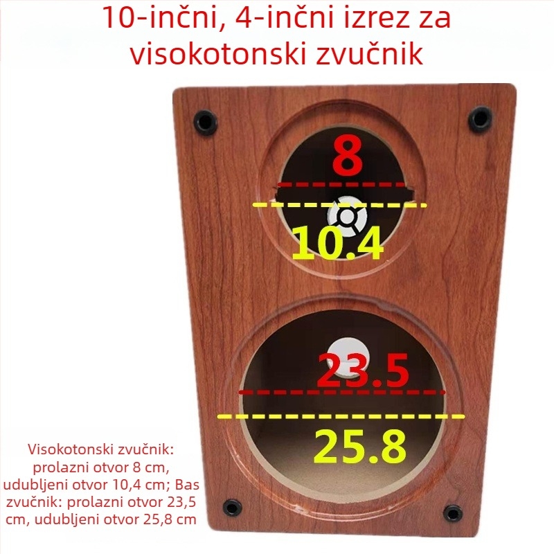 Drveni kabinet zvučnika za police, DIY dvodijelno kućište za zvučnike s 4, 5, 6,5, 8 i 10 inča