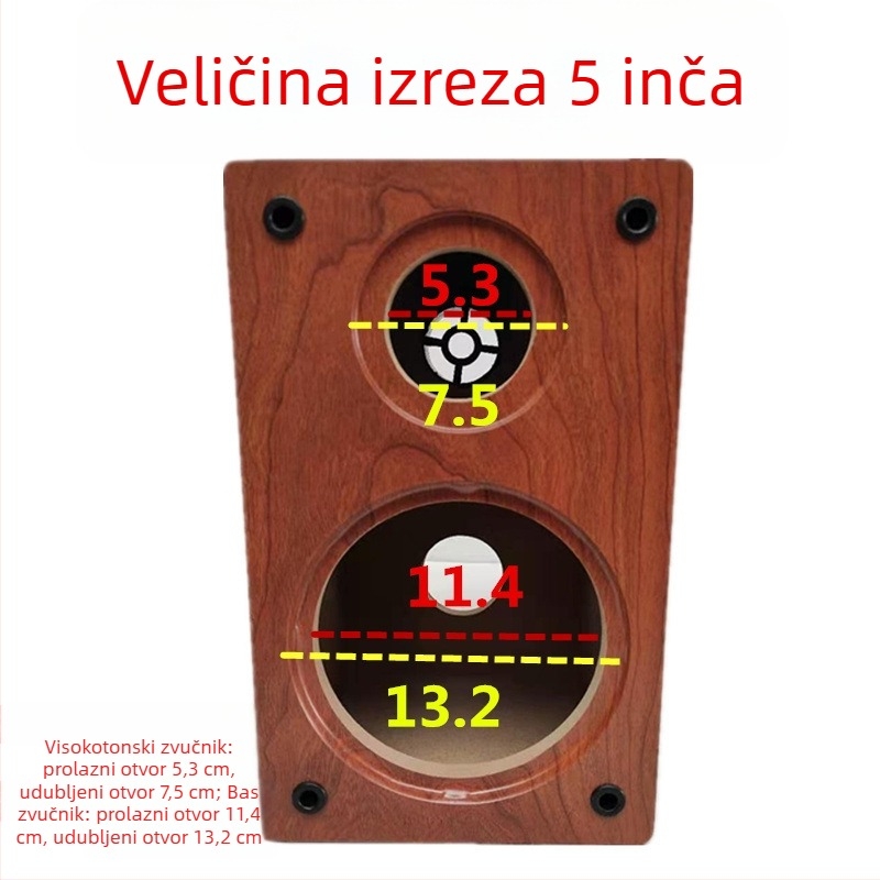 Drveni kabinet zvučnika za police, DIY dvodijelno kućište za zvučnike s 4, 5, 6,5, 8 i 10 inča