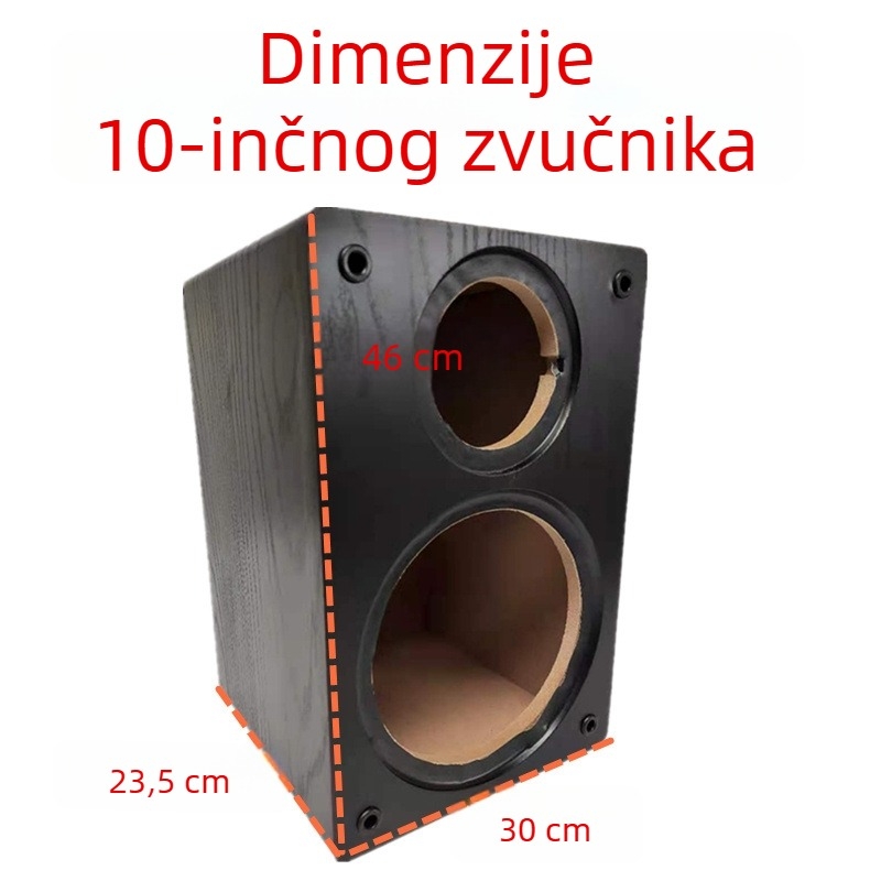 Drveni kabinet zvučnika za police, DIY dvodijelno kućište za zvučnike s 4, 5, 6,5, 8 i 10 inča