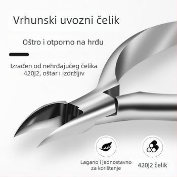 Set za pedikuru za zarasene nokte na nozi: kliješta za nokte sa žljebom, škare za nokte i nož za pedikuru