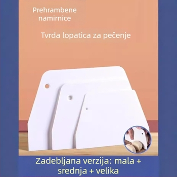 Plastični set kuhinjskih alata za kućno pečenje — špatula za kremu, nož za tortu, rezač palačinki, rezač rižinih rolica, rezač želea