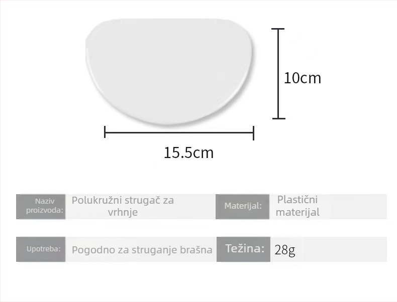 Plastični set kuhinjskih alata za kućno pečenje — špatula za kremu, nož za tortu, rezač palačinki, rezač rižinih rolica, rezač želea