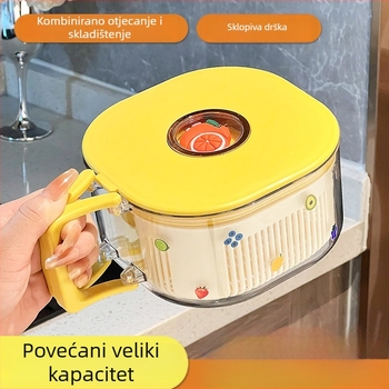 Višenamjenski odvodni koš za kuhinju – pranje voća i povrća, prijenosni za piknik