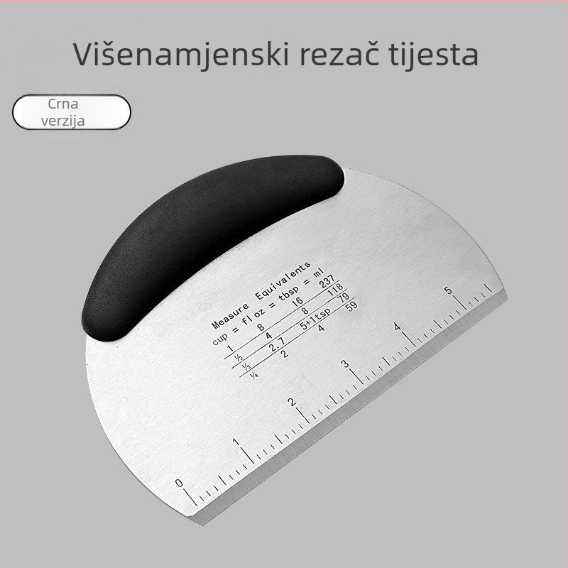 Nerđajući čelični nož za tijesto s mjernom skalom, kuhinjski alat za pečenje i polukružna špatula za torte i rižine rezance