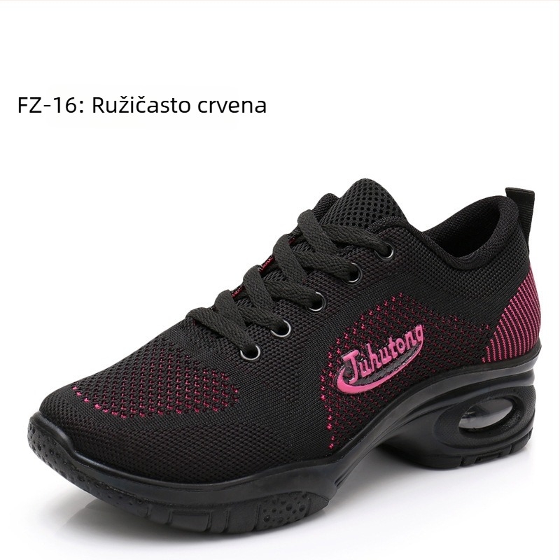 Nove cipele za square dance, proljeće-ljeto, mek podloga, srednji potpetica, prozračni mrežasti gornji dio, ženske plesne cipele