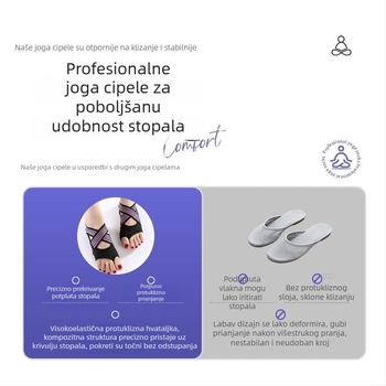 Joga tenisice za unutarnju upotrebu s pet prstiju, protuklizna silikonska mekana potplata, Pilates i ples, Lycra gornji dio, prozračne