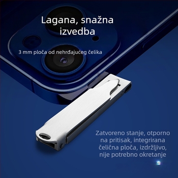 Kliper za nokte s velikim otvorom, ultra-tanki, sklopni, od nehrđajućeg čelika, prijenosni, višenamjenski.