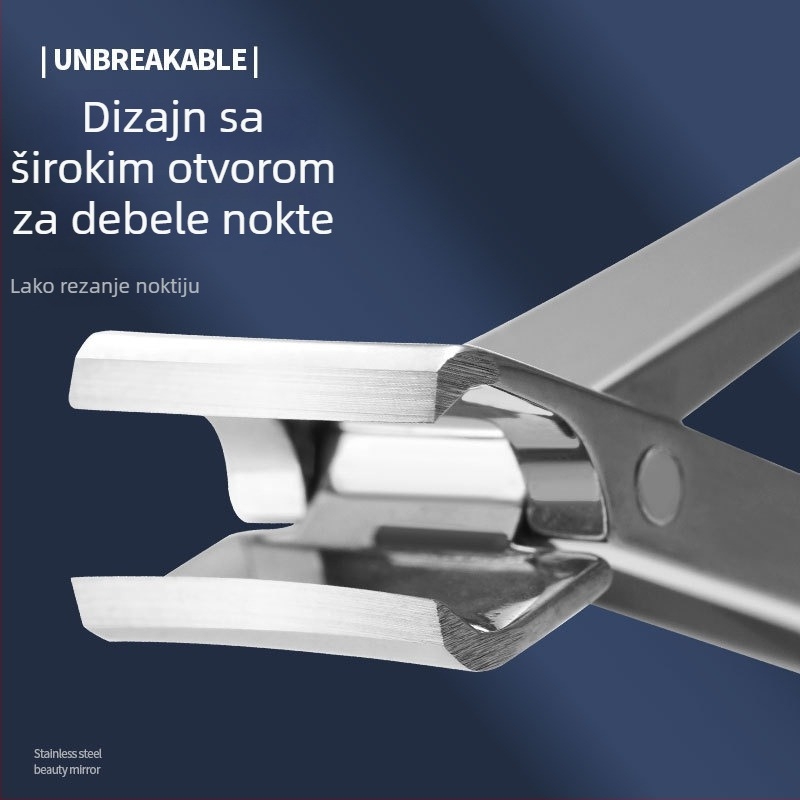 Kliper za nokte s velikim otvorom, ultra-tanki, sklopni, od nehrđajućeg čelika, prijenosni, višenamjenski.