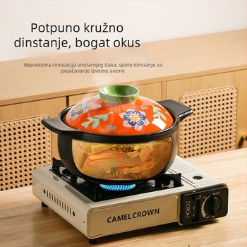Porcelanski glineni lonac za plinski štednjak – juha, gulaš, kaša i riža, kapacitet 2,1–4 L