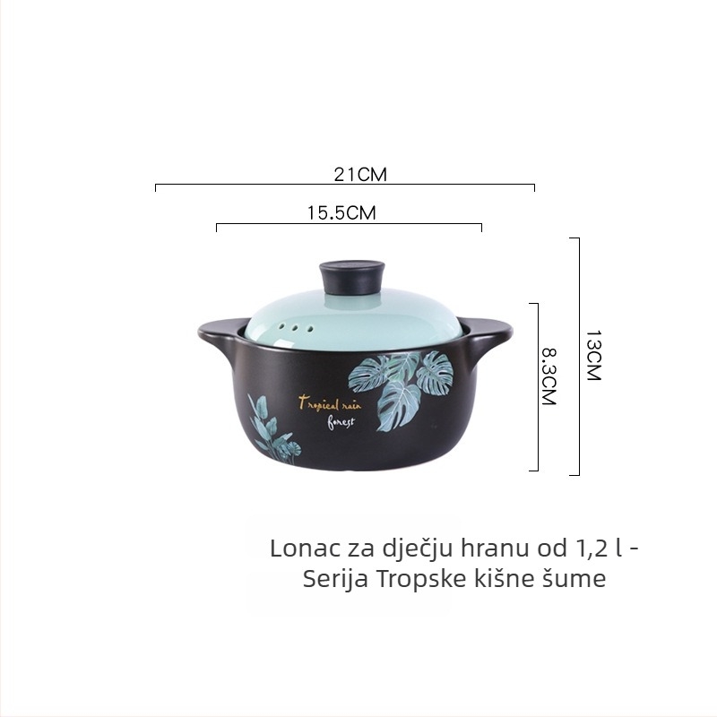 Keramička posuda za kuhanje velikog kapaciteta za kućnu upotrebu, otporna na toplinu, dar