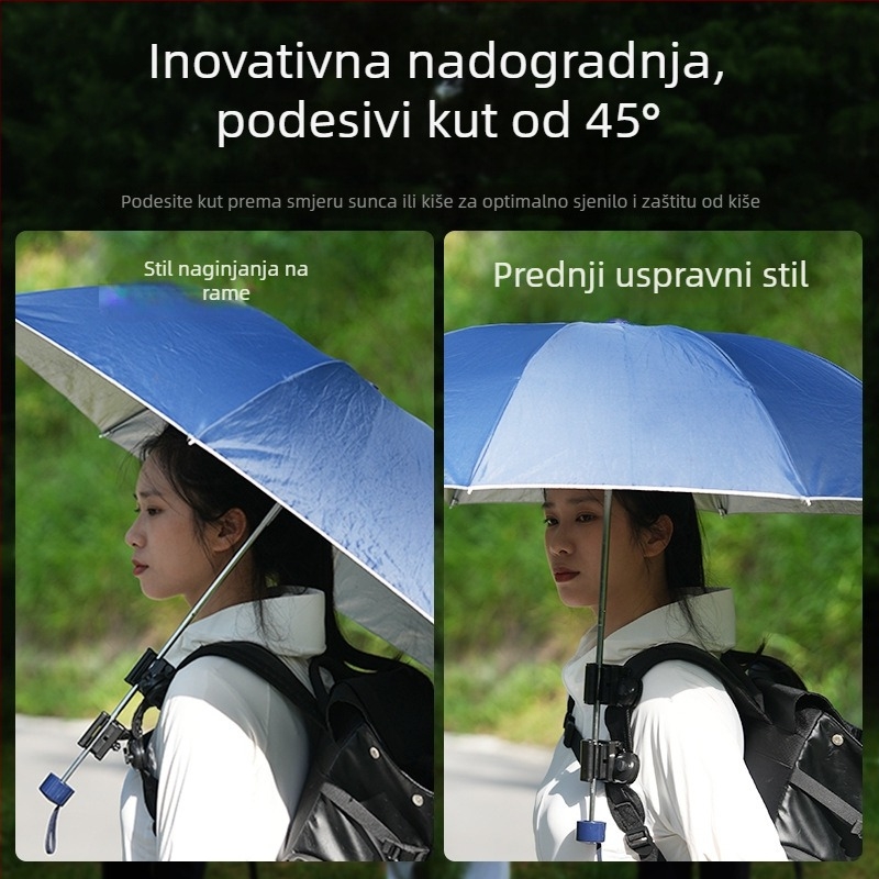 Držač kišobrana za vanjska putovanja – ruke slobodne, zaštita od sunca i ribolov