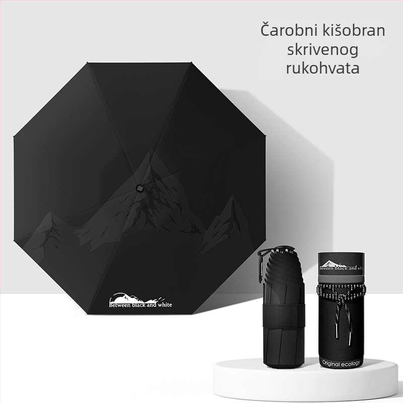 Petsegmentni sklopivi kišobran s teleskopskom ručkom, velikog formata, UV zaštita UPF50+, mogućnost logotipa