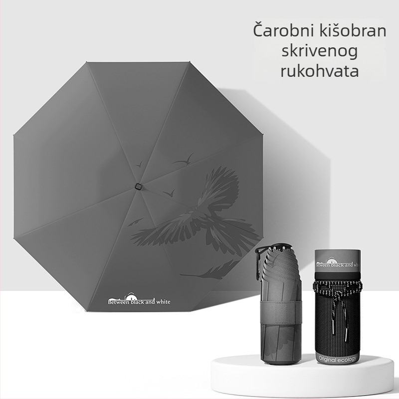 Petsegmentni sklopivi kišobran s teleskopskom ručkom, velikog formata, UV zaštita UPF50+, mogućnost logotipa
