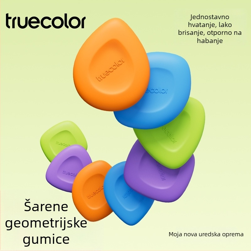 True Color mala četvrtasta gumica za učenike osnovne škole, bez ostataka, izuzetno čista, pogodna za vrtić crtanje i likovnu umjetnost