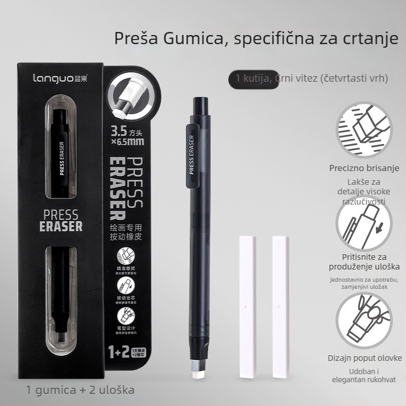 Blue Fruit gumica za olovke s pritiskom, bez potrebe za oštrenjem, bez čestica, za crtanje i skice