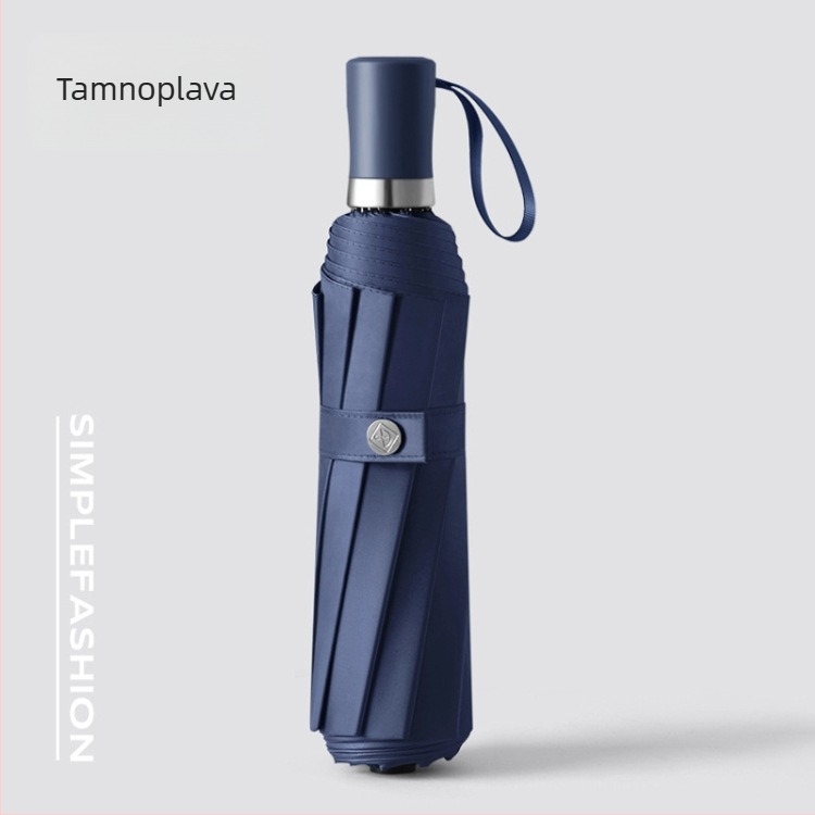 Ručni kišobran s 10 rebara, trostruko sklapanje, velik kupol, UV zaštita UPF50+, tisk logotipa