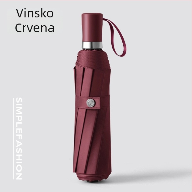 Ručni kišobran s 10 rebara, trostruko sklapanje, velik kupol, UV zaštita UPF50+, tisk logotipa