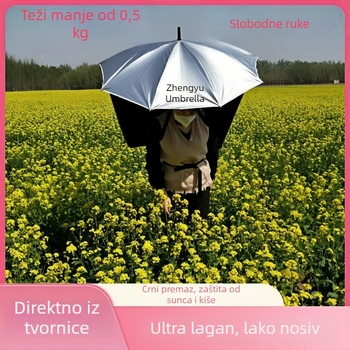 Šešir-kišobran sa stražnjim remenom, UV zaštita, za branje čaja, pogodan za ribolov i poljoprivredu