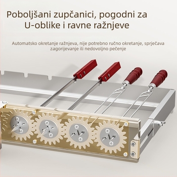 Butterfly roštilj ploča s automatskim preokretom, U-oblik ražnjića, 5V, kompatibilan s power bankom