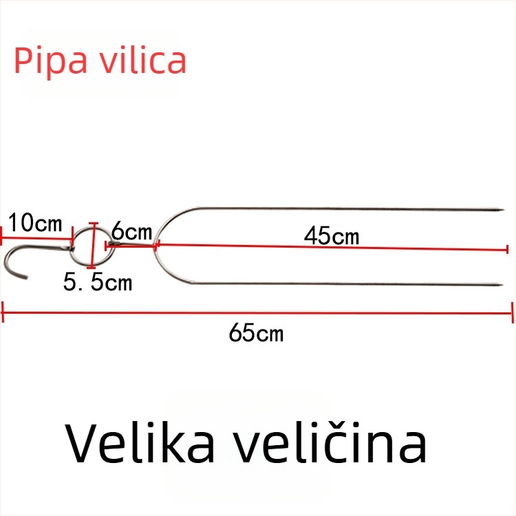 Pingcheng nehrđajući čelik – set roštilj vilice: trostruki prsten za svinjetinu, debela vilica za pileća krila, Pipa vilica i kuka za pečeno meso