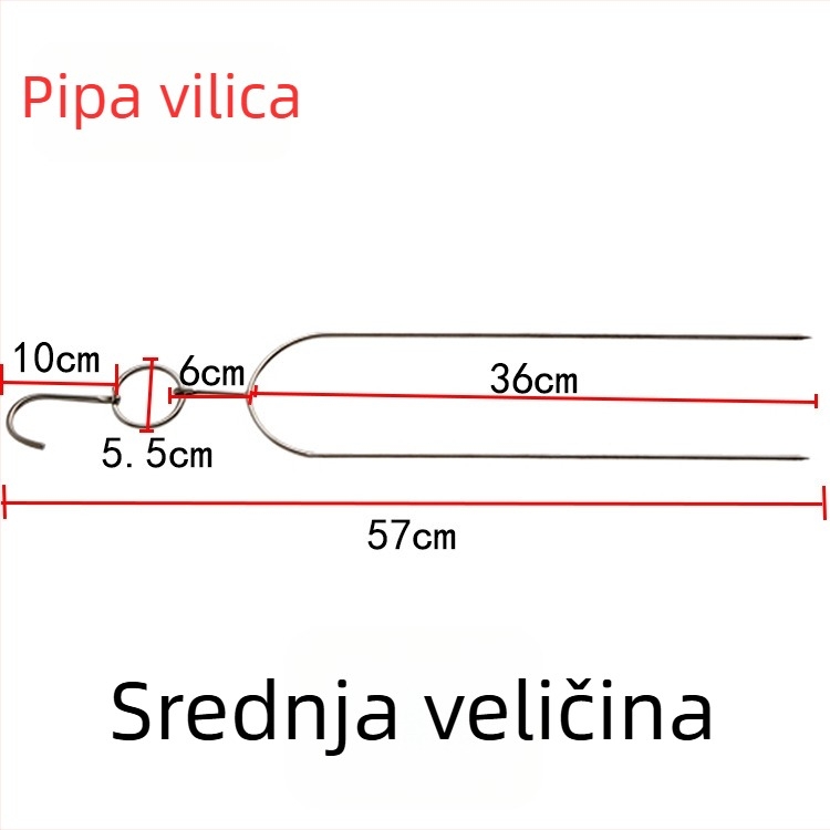 Pingcheng nehrđajući čelik – set roštilj vilice: trostruki prsten za svinjetinu, debela vilica za pileća krila, Pipa vilica i kuka za pečeno meso