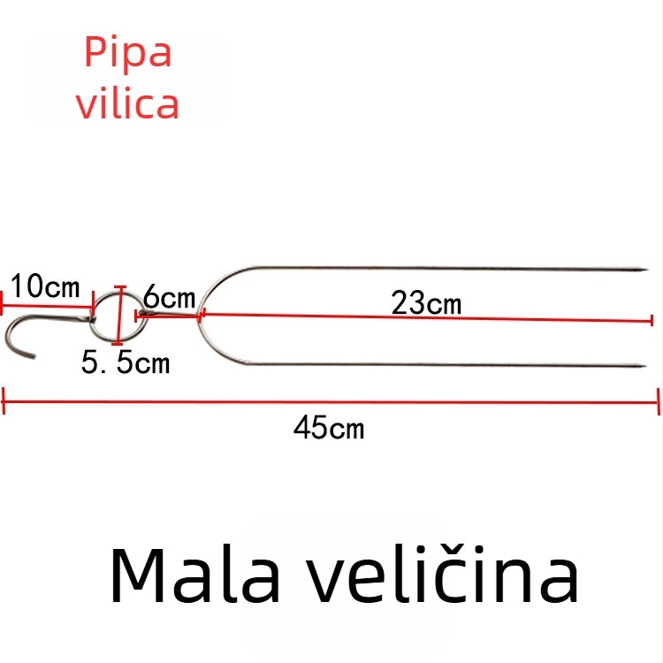 Pingcheng nehrđajući čelik – set roštilj vilice: trostruki prsten za svinjetinu, debela vilica za pileća krila, Pipa vilica i kuka za pečeno meso