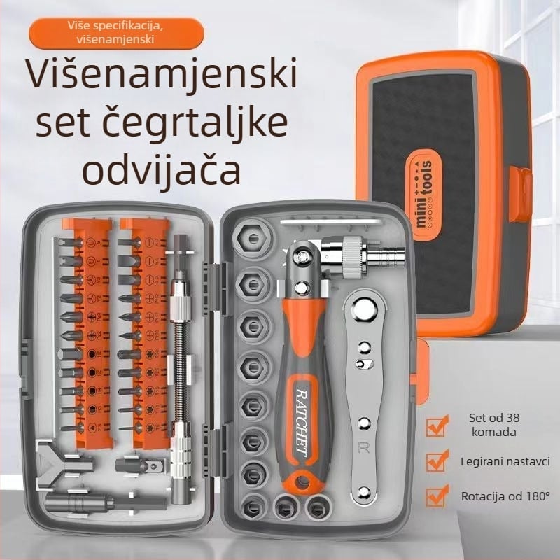 38-u 1 univerzalni set s glavama i odvijačima za kućnu, automobilsku i industrijsku održavanje