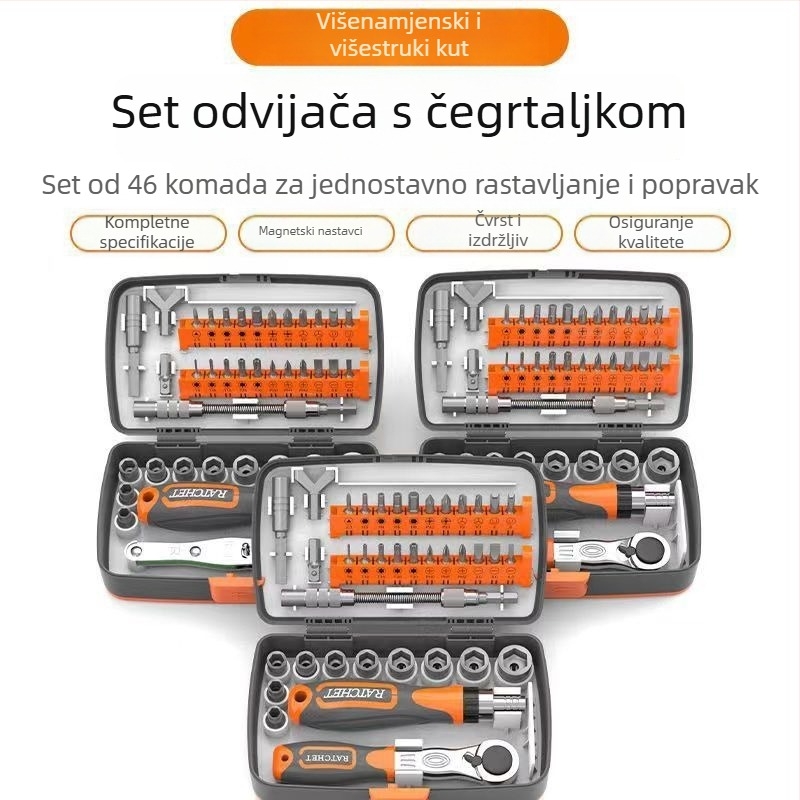 38-u 1 univerzalni set s glavama i odvijačima za kućnu, automobilsku i industrijsku održavanje