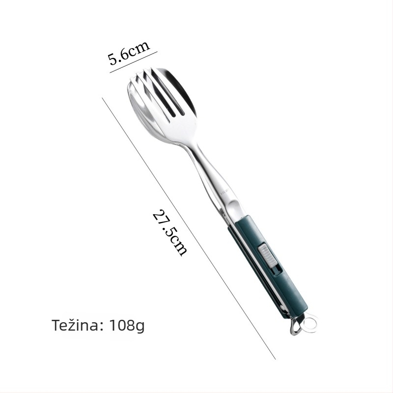 Kuhinjske kliješta od 304 nehrđajućeg čelika, višenamjenske za steak, roštilj i ribu, s kliznim zatvaračem