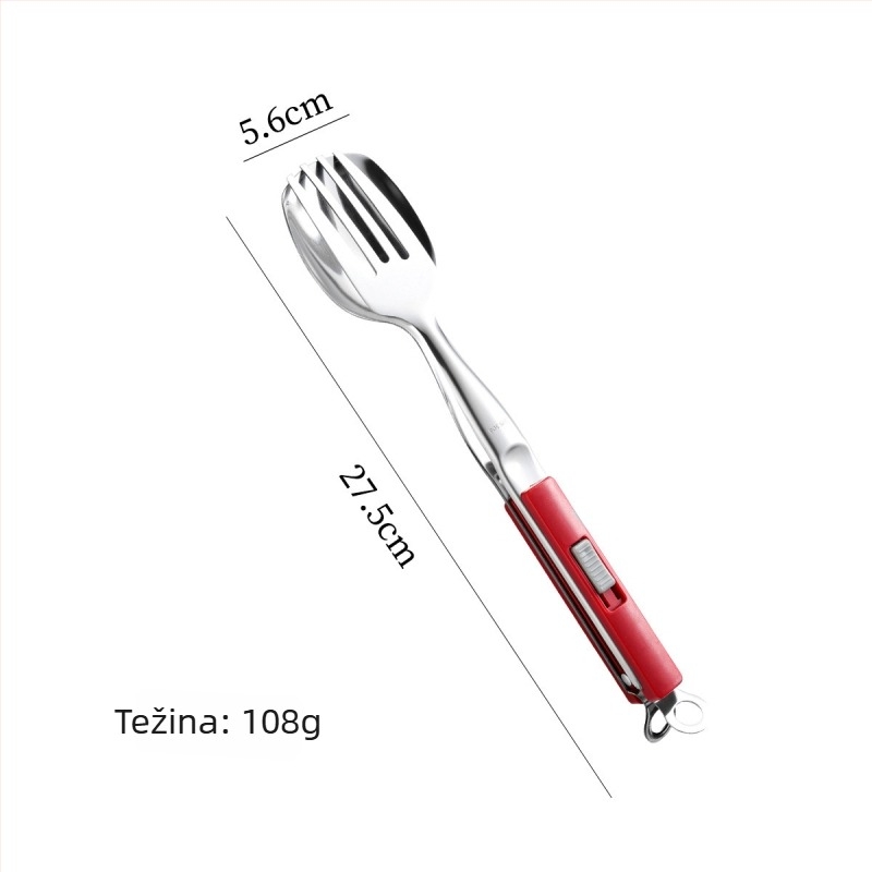 Kuhinjske kliješta od 304 nehrđajućeg čelika, višenamjenske za steak, roštilj i ribu, s kliznim zatvaračem