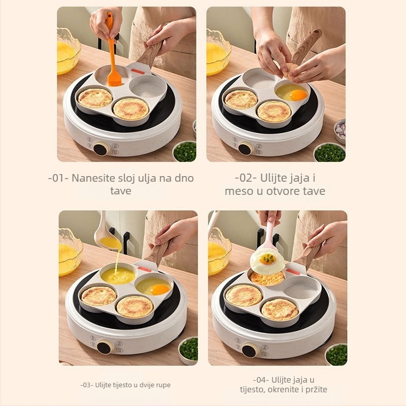 Neprijanjajući tiganj za hamburgere, jaja i palačinke; korejski stil; model 05; težina 1 kg; dubina 2 cm; plitki tiganj bez poklopca.