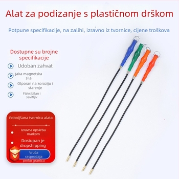 Magnetni alat za dohvat s dugačkom ručkom, antislip, fleksibilni zakrivljeni luk, dodatak za popravke automobila, plastična drška