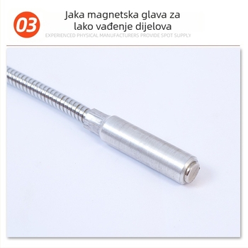 Magnetni alat za dohvat s dugačkom ručkom, antislip, fleksibilni zakrivljeni luk, dodatak za popravke automobila, plastična drška