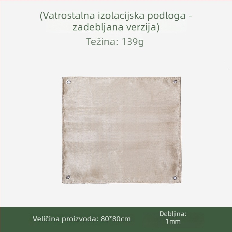 Vatrootporna podloga za kampiranje, tkanina od staklenih vlakana