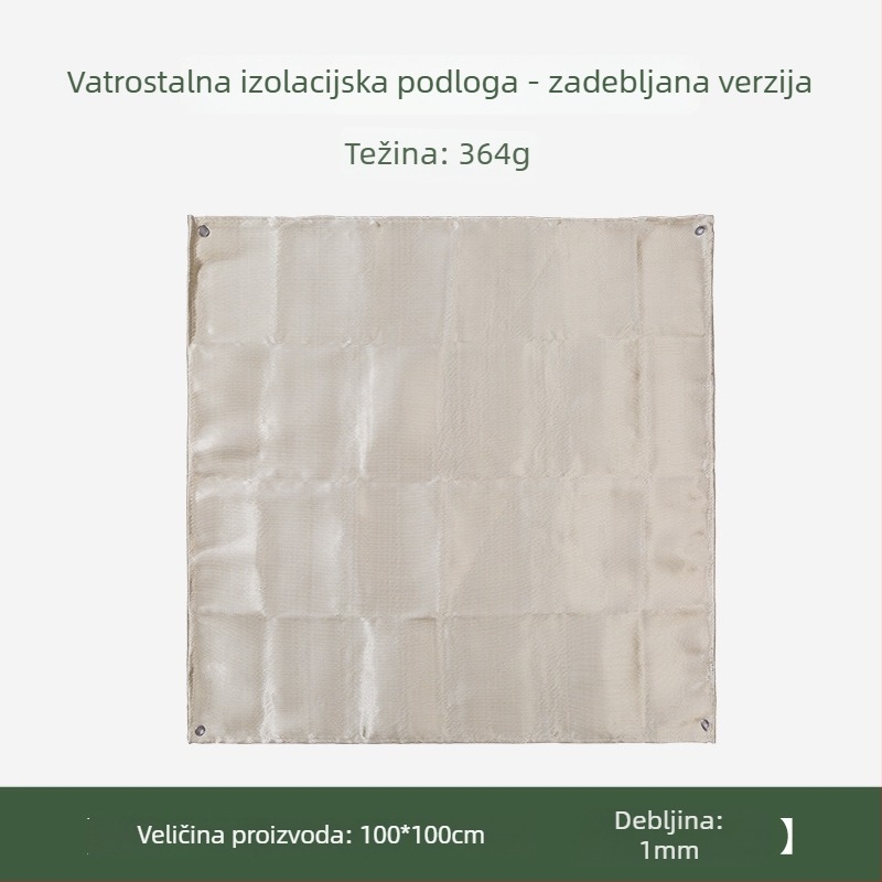 Vatrootporna podloga za kampiranje, tkanina od staklenih vlakana