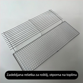 Komercijalna roštiljska rešetka s nogama, pravokutna mreža kvadratnih ćelija, debeća i čvrsta