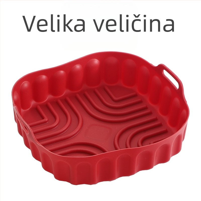 Visokootporna silikonska tava za air fryer, ponovno upotrebljiva podloga za pečenje, kućna tava za pečenje.