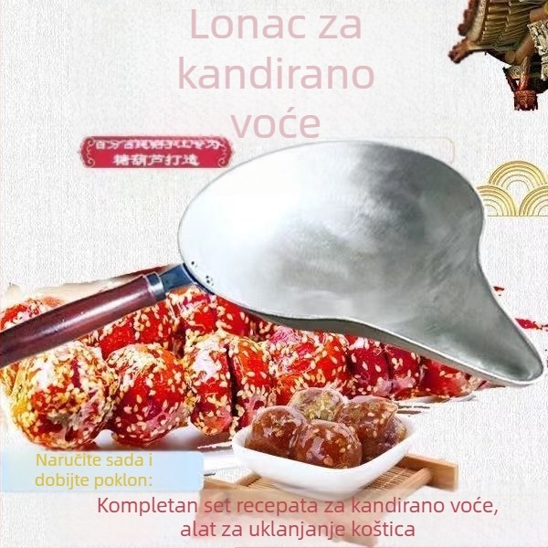Aluminijski lonac za kandirano voće, za kuhanje i uranjanje u šećerni preliv, neprijanjajući, za komercijalnu upotrebu