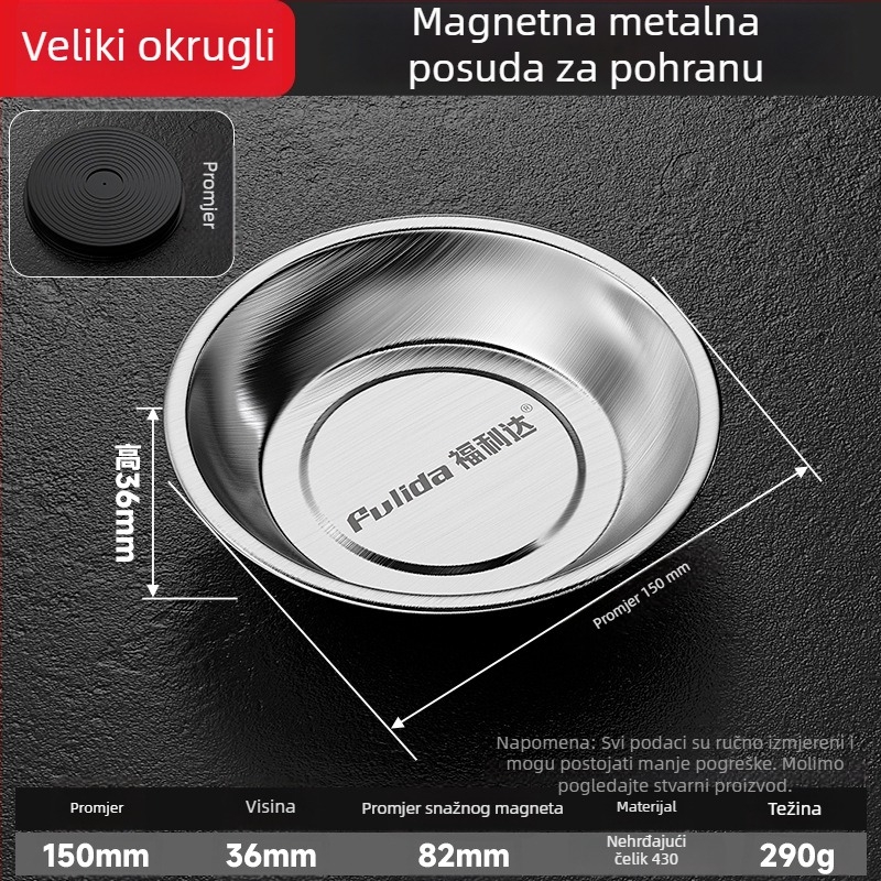 Nehrđajući čelični magnetski spremnik za skladištenje alata za auto popravak